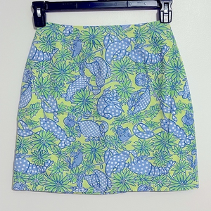 Vintage 90s Lilly Pulitzer Skirt Seafood Salad Print‎ Size 4
